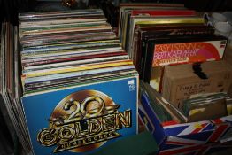 TWO TRAYS OF LP RECORDS AND 78S ETC. TO INCLUDE JOHNNY CASH, SLIM WHITMAN ETC.