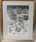 LOUIS WAIN (1860-1939). Two hand coloured antique print 'Sketches of The Cat Show at The Crystal
