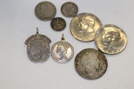 A HALLMARKED SILVER SCOTTISH FOOTBALL ASSOCIATION FOB MEDAL TOGETHER WITH A SILVER QUEEN ELIZABETH