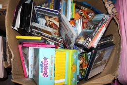 TWO LARGE BOXES OF DVDS ETC.