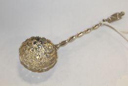 A HALLMARKED SILVER SIFTER SPOON