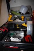 TWO TRAYS OF HANDTOOLS AND PARTS ETC