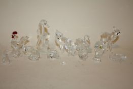 A COLLECTION OF SWAROVSKI CRYSTAL FIGURES A/F