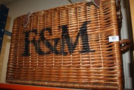A FORTNUM AND MASON'S WICKER PICNIC HAMPER