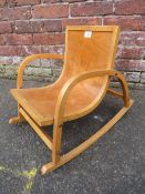 A SMALL DUTCH SCENE BENTWOOD CHILDS ROCKING CHAIR