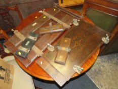 TWO VINTAGE TROUSER PRESSES WITH THREE TIE PRESSES (5)