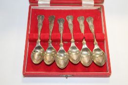 A CASED SET OF SIX HALLMARKED SILVER SPOONS