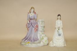 TWO ROYAL WORCESTER FIGURES, SECRET GARDEN PRECIOUS MOMENTS, AND THE BRIDE