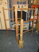 A VINTAGE DOLLY PEG AND A CLOTHES DRYER RACK (2)