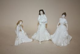 THREE ROYAL DOULTON FIGURES TO INCLUDE CHRISTMAS DAY HN3488 AND HARMONY HN4096