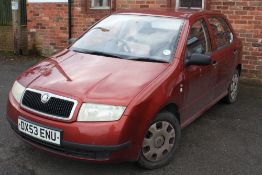 A 2003 ORANGE SKODA FABIA 1.2L PETROL 'DX53 ENU' MOT UNTIL 13TH APRIL 2021 APPROX MILEAGE 95,151