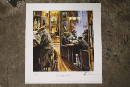 AN ORIGINAL SIGNED LIMITED EDITION MICK CAWSTON PRINT ENTITLED CARELESS TALK 456/500 - UNFRAMED