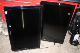 A SAMSUNG FLATSCREEN TV TOGETHER WITH A TOSHIBA EXAMPLE A/F