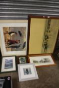 A COLLECTION OF PRINTS TO INCLUDE A LIMITED EDITION T BAXTER PRINT, JACK VETTRIANO PRINT ETC (6)