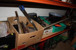 SIX TRAYS OF HANDTOOLS AND PARTS ETC