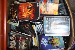 A LARGE BOX OF DVDS ETC.