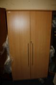 A MODERN TWO DOOR LIGHT WARDROBE H-184 W-100 CM