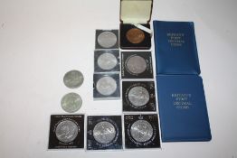 A COLLECTION OF COMMEMORATIVE COINS ETC.