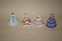 FOUR SMALL COALPORT FIGURES