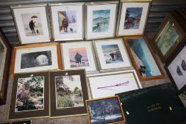 A COLLECTION OF PICTURES AND PRINTS TO INCLUDE A SET OF SIX MODERN J R TAYLOR PRINTS (13)