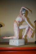 AN ART DECO STYLE CERAMIC FIGURE, H 49 CM
