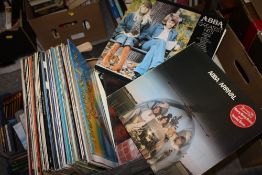 TWO TRAYS OF LP RECORDS ETC TO GO WITH A BOX OF CDS