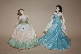 A COALPORT CLASSIC ELEGANCE BIRTHDAY CELEBRATION FIGURE TOGETHER WITH COALPORT 21 TODAY FIGURE (2)