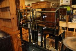 A PAIR OF MODERN LAURA ASHLEY STYLE MIRRORED BEDSIDE TWO DRAWER CHESTS H-67 W-48 CM (2)