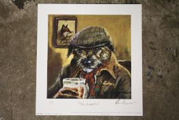 AN ORIGINAL SIGNED LIMITED EDITION MICK CAWSTON PRINT ENTITLED THE SUPPORTER 264/500 - UNFRAMED