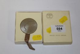 A SILVER 1ST ARTHUR RUBENSTEIN INTERNATIONAL PIANO MASTER COMPETITION JERUSALEM 1974 PICASSO MEDAL