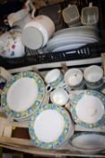 TWO TRAYS OF ASSORTED CHINA TO INCLUDE TRADE WINDS TABLE WARE