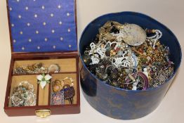 TWO BOXES OF ASSORTED COSTUME JEWELLERY
