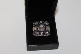 A MODERN ART DECO STYLE DRESS RING SIZE L