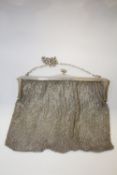 A LARGE HALLMARKED SILVER MESH PURSE