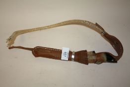 A TAXIDERMY HOOF HANDLE WHIP A/F
