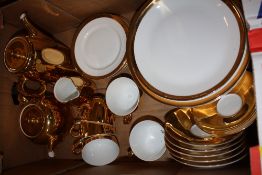 A TRAY OF ROYAL WORCESTER GILDED CHINA
