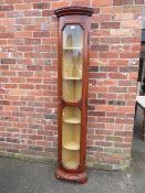 A MODERN TALL AND SLIM FLOORSTANDING CORNER CABINET H-203 W-43 CM