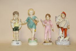 FOUR ROYAL WORCESTER FG DOUGHTY FIGURES COMPRISING ALL MINE 3519, THURSDAY'S CHILD HAS FAR TO GO,