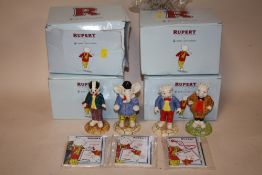 FOUR BOXED ROYAL DOULTON RUPERT THE BEAR RUPERT CLASSIC FIGURES CONSISTING OF PODGY PIG RB35