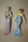 A ROYAL DOULTON PRINCESS DIANA FIGURE TOGETHER WITH A ROYALE STRATFORD PRINCESS DIANA FIGURE (2)