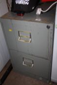 A 2 DRAWER METAL FILING CABINET