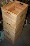 FOUR PINE STORAGE BOXES