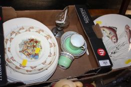 A COLLECTION OF COLLECTORS PLATES TO INCLUDE ROYAL DOULTON EXAMPLES, TOGETHER WITH E. HUGHES & CO