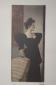 A FRAMED AND GLAZED LIMITED EDITION GUSTAV KLIMT PRINT OF A LADY 59/200 WITH CERTIFICATE AND TREC