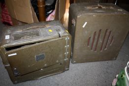 TWO BELL AND HOWELL GAUMONT 601 16MM FILM PROJECTORS TOGETHER WITH TWO SPEAKERS (4)