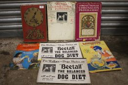 A COLLECTION OF VINTAGE CARDBOARD ADVERTISING SIGNS TO INCLUDE AMBROSIA AND JAK TAR EXAMPLES