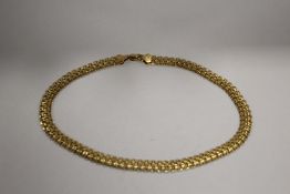 A SILVER GILT LADIES NECKLACE APPROX WEIGHT - 29.8G