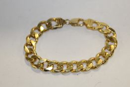 A GOLD PLATED STERLING SILVER CURB LINK BRACELET APPROX WEIGHT - 60.5G