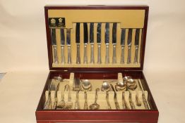 A MAHOGANY CASED CANTEEN OF ARTHUR PRICE CUTLERY (NOT COMPLETE)