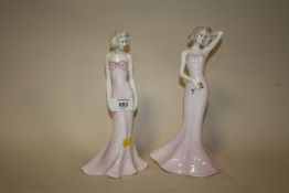 TWO COALPORT SILHOUETTE FIGURES LYDIA AND ELEANOR